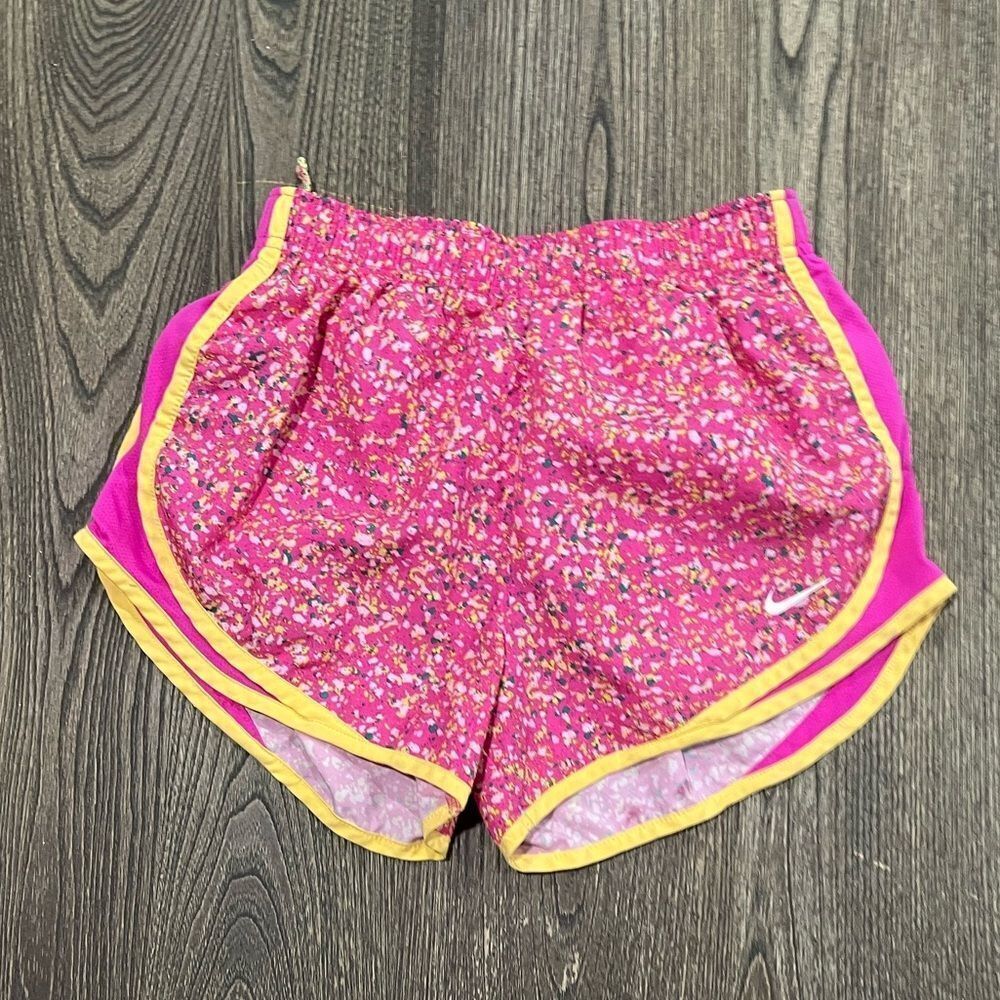 Nike  Tempo 3" Icon Athletic Shorts Dri Fit Running Confetti Print Pink Small